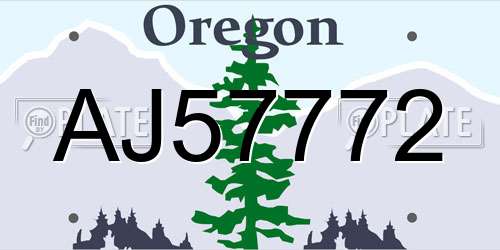 AJ57772 Oregon License Plate
