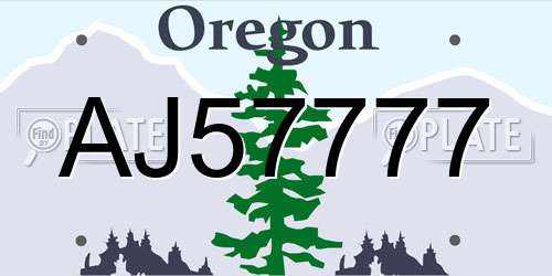 AJ57777 Oregon License Plate
