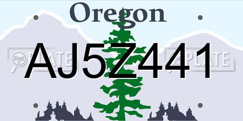 AJ5Z441 Oregon License Plate
