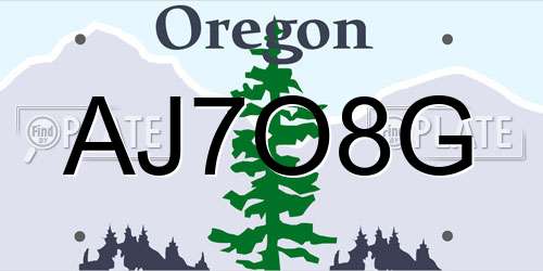 AJ7O8G Oregon License Plate