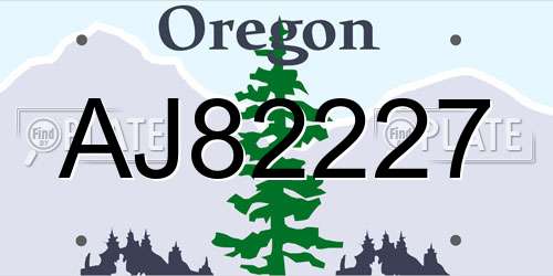 AJ82227 Oregon License Plate