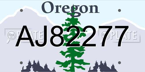 AJ82277 Oregon License Plate
