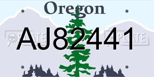 AJ82441 Oregon License Plate