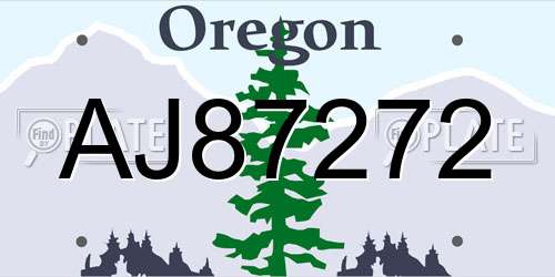 AJ87272 Oregon License Plate