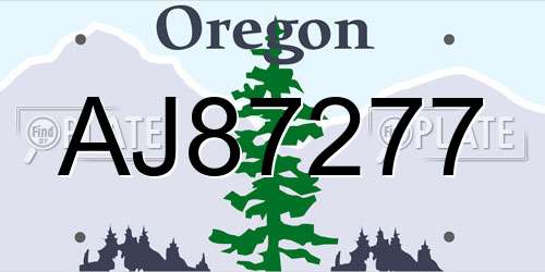 AJ87277 Oregon License Plate