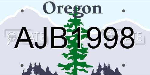 AJB1998 Oregon License Plate