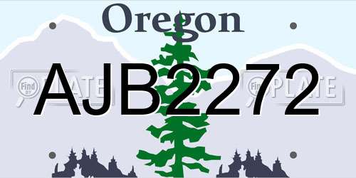AJB2272 Oregon License Plate