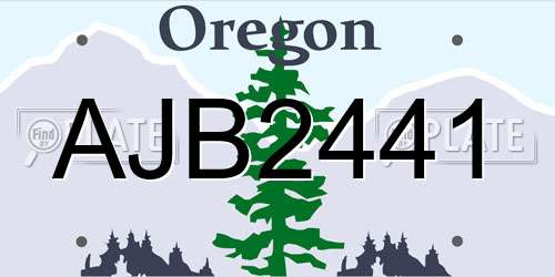 AJB2441 Oregon License Plate