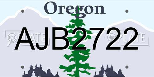 AJB2722 Oregon License Plate