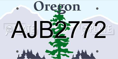 AJB2772 Oregon License Plate