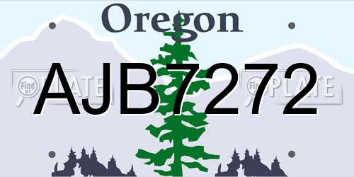 AJB7272 Oregon License Plate