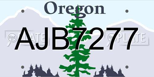 AJB7277 Oregon License Plate