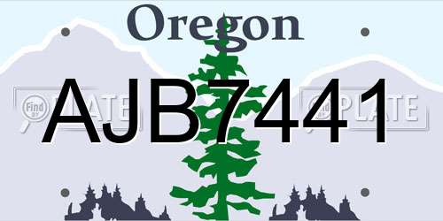 AJB7441 Oregon License Plate