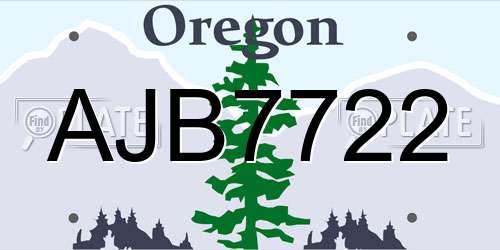AJB7722 Oregon License Plate