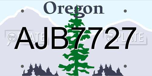 AJB7727 Oregon License Plate