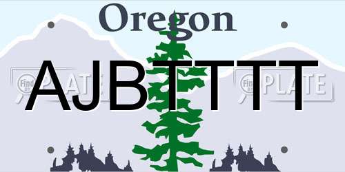 AJBTTTT Oregon License Plate