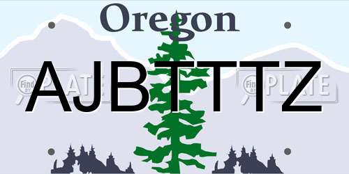 AJBTTTZ Oregon License Plate
