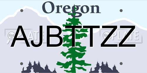 AJBTTZZ Oregon License Plate