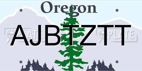AJBTZTT Oregon License Plate