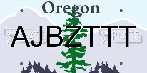 AJBZTTT Oregon License Plate
