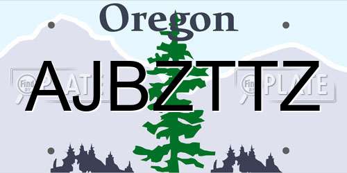 AJBZTTZ Oregon License Plate