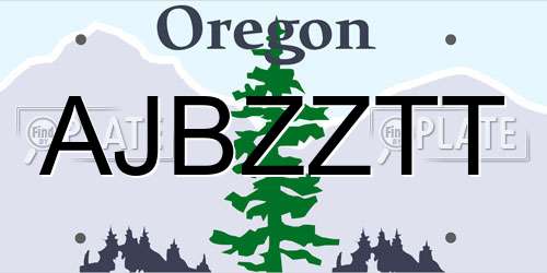 AJBZZTT Oregon License Plate