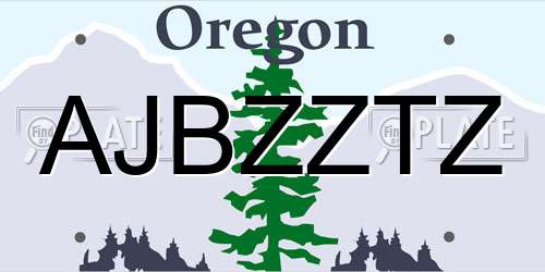 AJBZZTZ Oregon License Plate