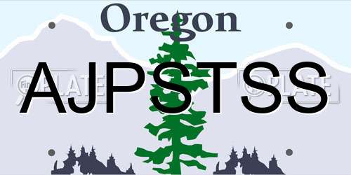 AJPSTSS Oregon License Plate
