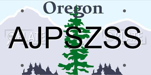 AJPSZSS Oregon License Plate