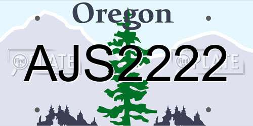 AJS2222 Oregon License Plate