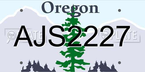 AJS2227 Oregon License Plate