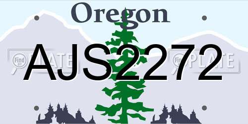 AJS2272 Oregon License Plate