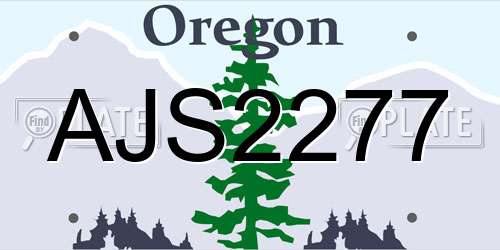 AJS2277 Oregon License Plate
