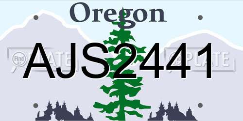 AJS2441 Oregon License Plate