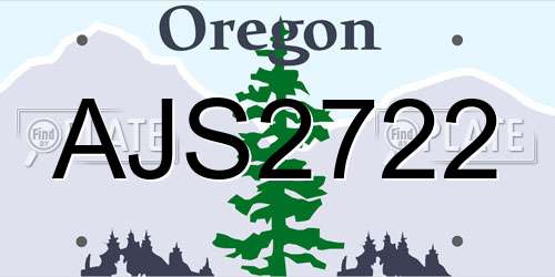 AJS2722 Oregon License Plate