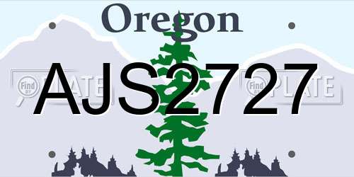AJS2727 Oregon License Plate