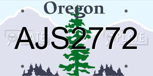 AJS2772 Oregon License Plate