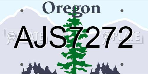 AJS7272 Oregon License Plate