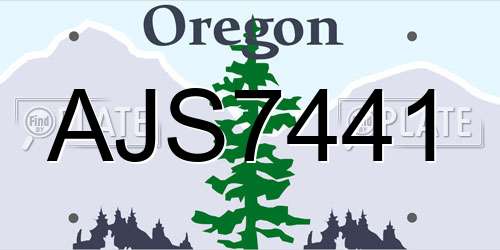 AJS7441 Oregon License Plate