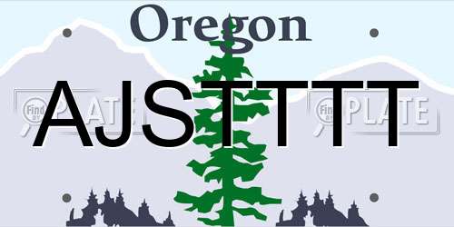 AJSTTTT Oregon License Plate