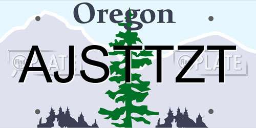 AJSTTZT Oregon License Plate