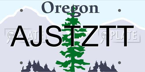 AJSTZTT Oregon License Plate