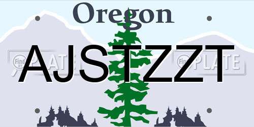 AJSTZZT Oregon License Plate