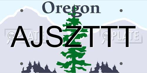 AJSZTTT Oregon License Plate