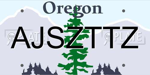 AJSZTTZ Oregon License Plate