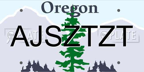 AJSZTZT Oregon License Plate
