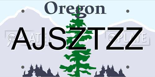 AJSZTZZ Oregon License Plate