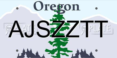 AJSZZTT Oregon License Plate