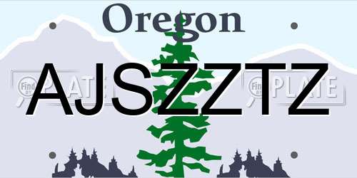 AJSZZTZ Oregon License Plate