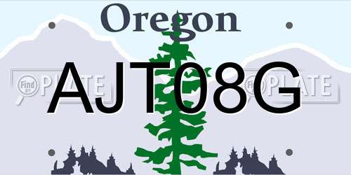AJT08G Oregon License Plate
